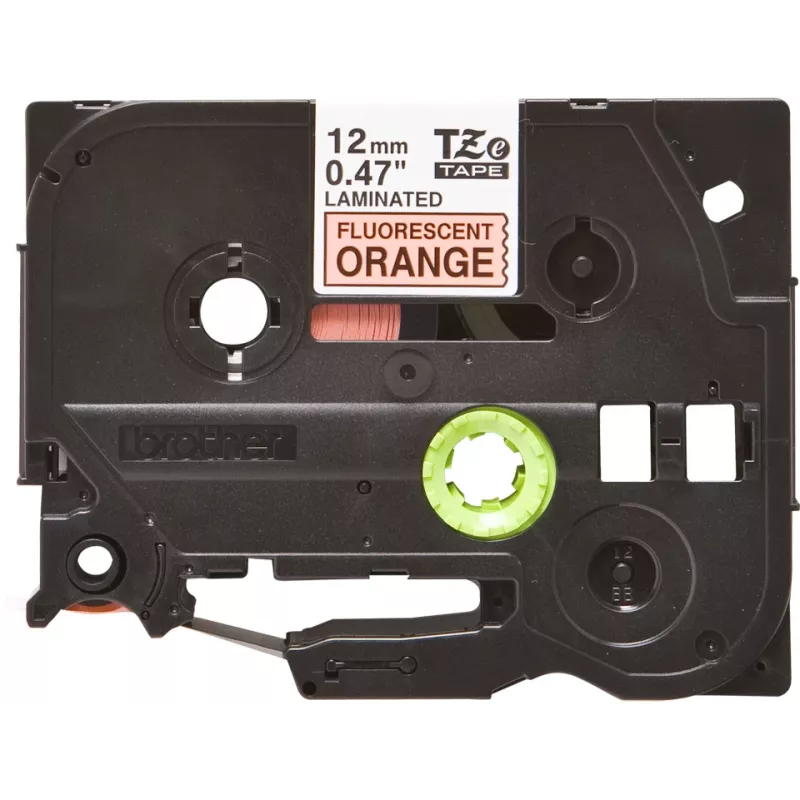 Nastro per etichette Brother TZe TZEB31 12 mm nero su arancione fluorescente