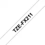 Nastro laminato Brother TZEFX211 nero su bianco 6 mm