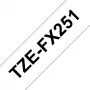 Nastro laminato Brother TZEFX251 nero su bianco 2,4 cm