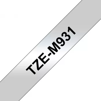 Nastro per etichettatura Brother TZE-M931 nero su argento