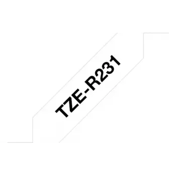 Nastro per etichettatura Brother TZE-R231 nero su bianco