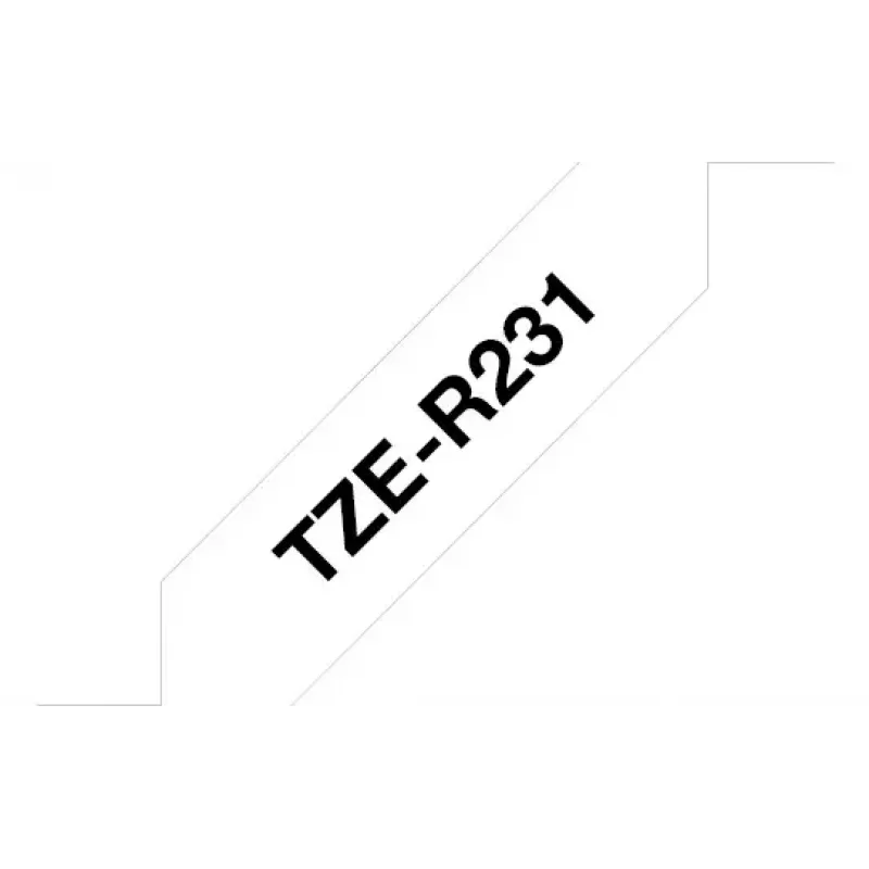 Nastro per etichettatura Brother TZE-R231 nero su bianco