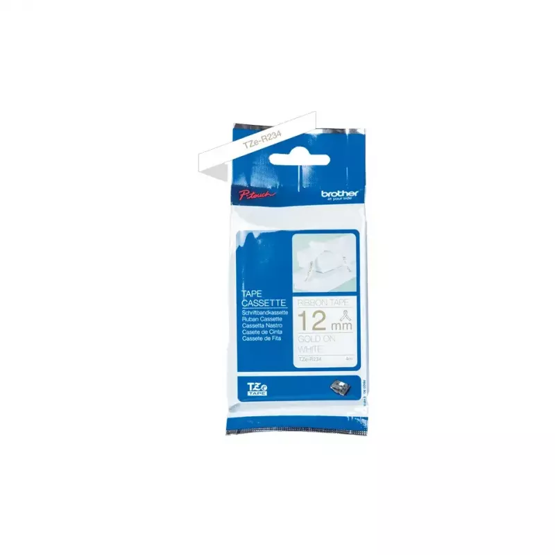 Nastro per etichettatura Brother TZE-R234 oro su bianco