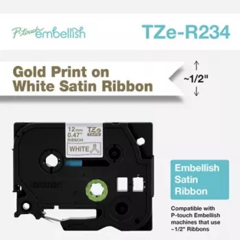 Nastro per etichettatura Brother TZE-R234 oro su bianco