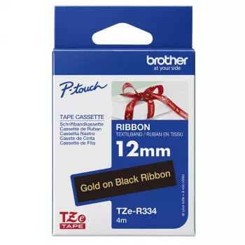 Nastro per etichettatura Brother TZE-R334 oro su nero