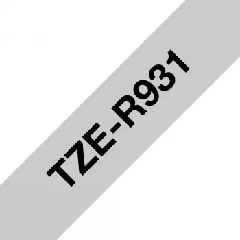 Nastro per etichettatura Brother TZE-R931 nero su argento