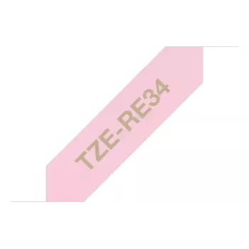Nastro per etichettatura Brother TZE-RE34 oro su rosa