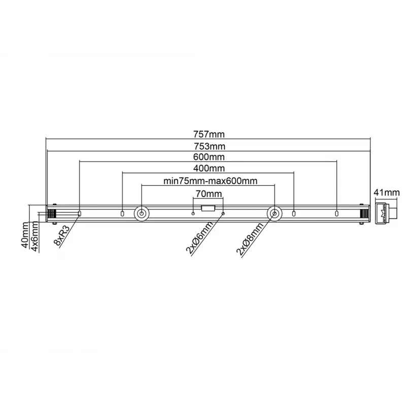 Multibrackets M Universal staffa a parete nero medio