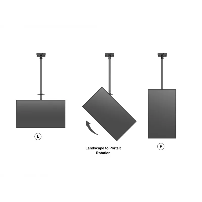 Multibrackets M Public Ceilingmount Medium Single supporto a soffitto, 81,3–116,8 cm (32–46 pollici), max 70 kg, VESA da 100x100 a 400x400, inclinazione da -5 a +15°, nero