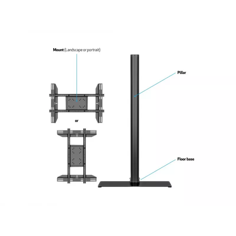 Supporto display Multibrackets M 180 single nero con base
