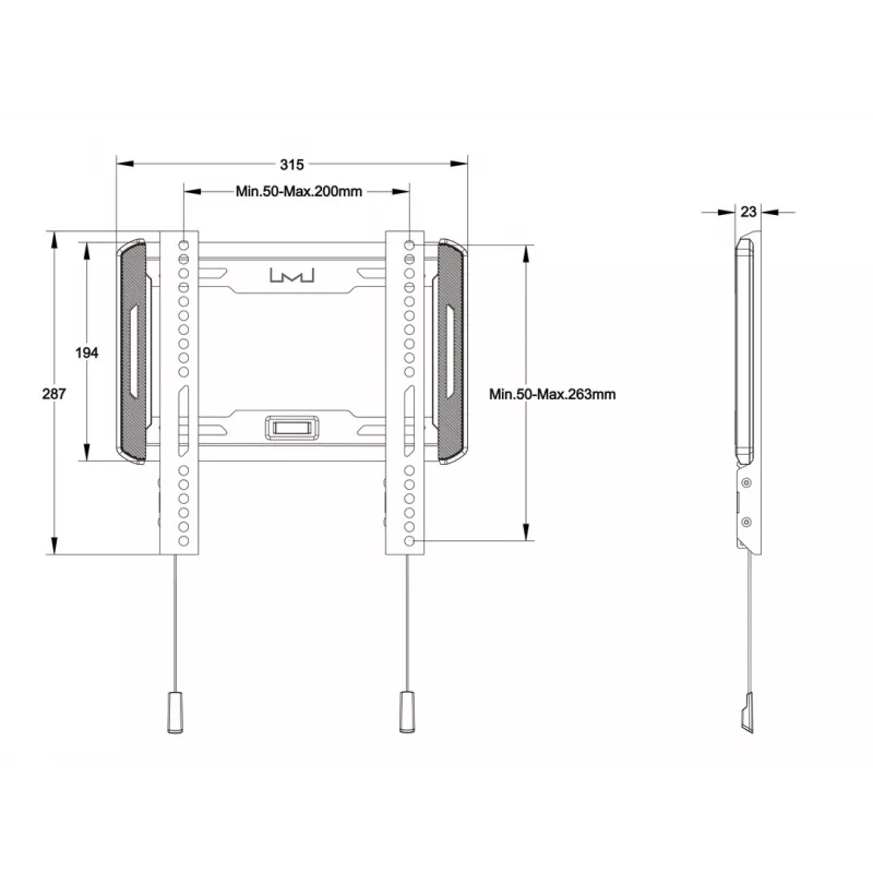 Multibrackets M Universal Wallmount Fixed small nero