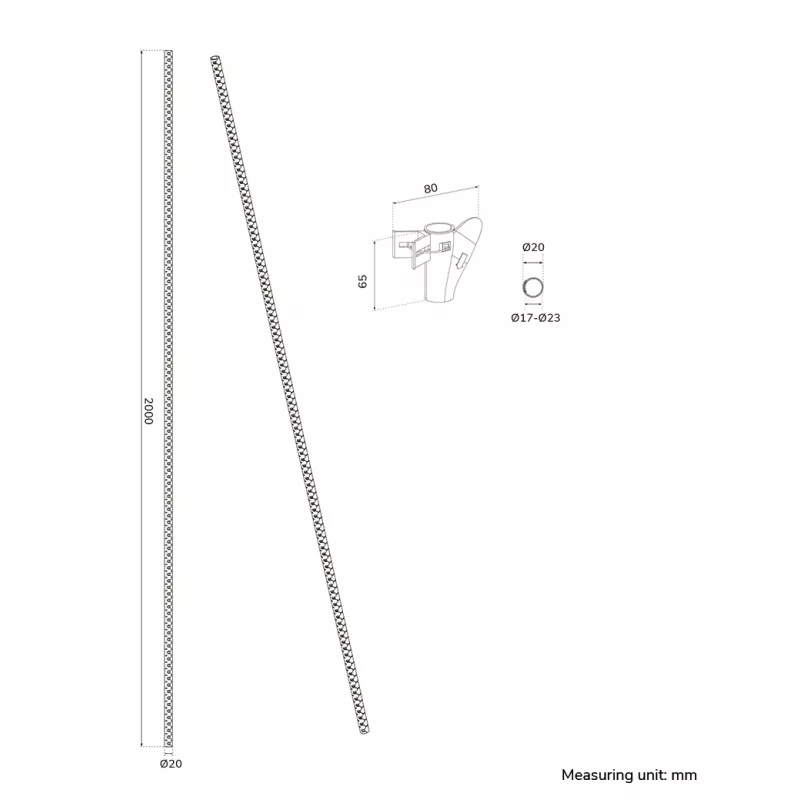 Guaina per cavi Neomounts ADS06-141BL Ø20 mm nero per gestione cavi