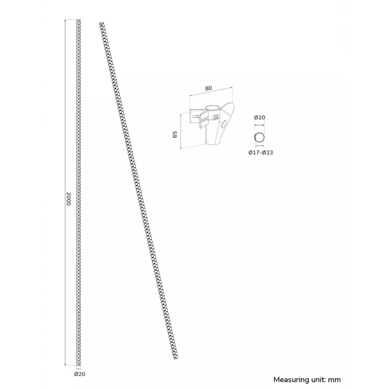 Guaina per cavi Neomounts ADS06-141WH, tubo per gestione cavi Ø20 mm, bianco