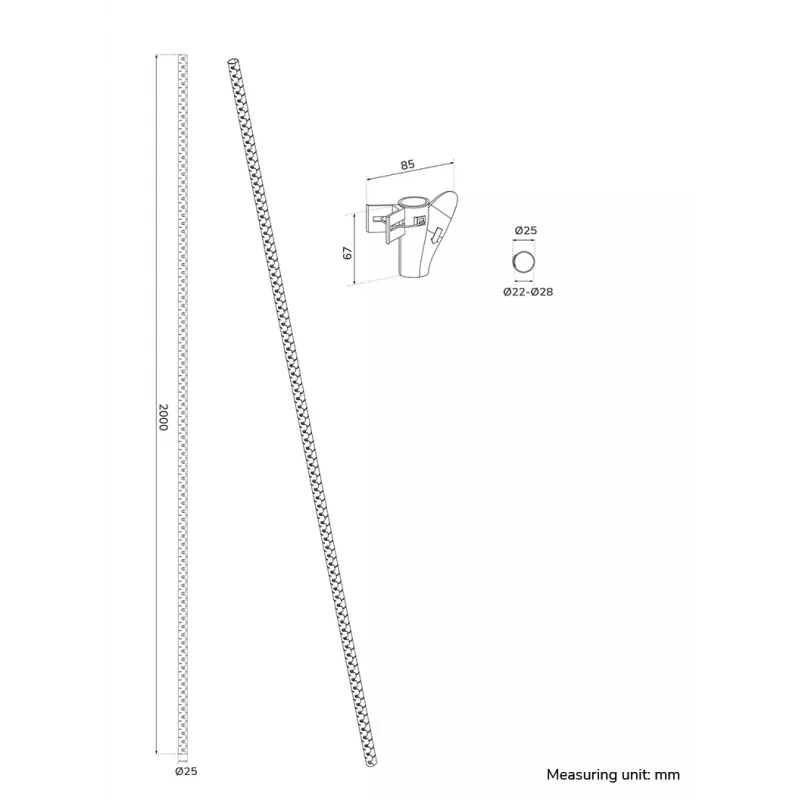Guaina per cavi Neomounts ADS06-142BL – nero, organizer per cavi Ø25 mm per gestione cavi