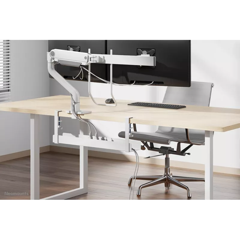 Canalina portacavi Neomounts ADS07-121WH design a clip, montaggio universale, bianco