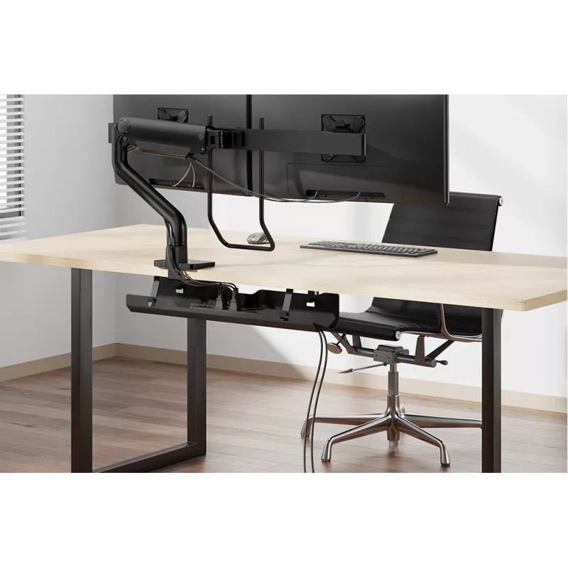Canalina portacavi Neomounts ADS07-122BL montaggio a vite universale nero, montaggio a parete/rack