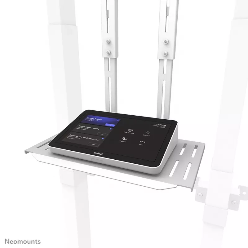 Neomounts AFL-875WH1 kit per videobar e multimedia, ripiano per fotocamera/AV, incluso adattatore Logitech Rally Bar (Mini), max 9 kg, acciaio, bianco