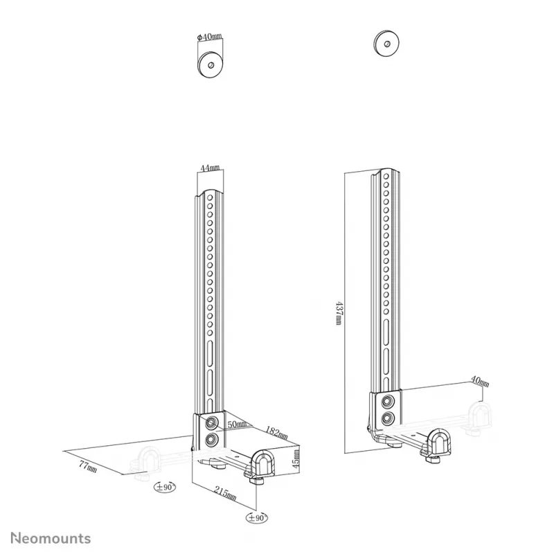 Neomounts AWL29-650BL1 supporto per videobar/soundbar VESA - max. 15 kg - universale