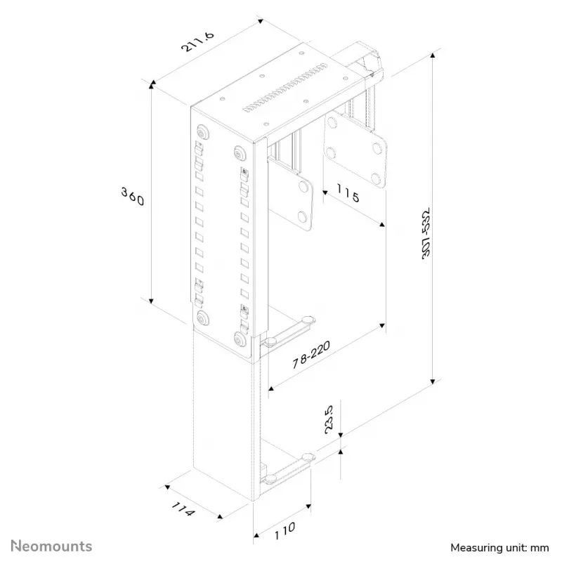Neomounts CPU-D100SILVER supporto CPU - max. 30 kg - universale