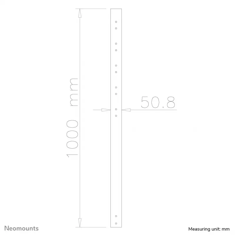 Neomounts FPMA-CP100nero asta di prolunga supporto TV a soffitto - H 100 cm