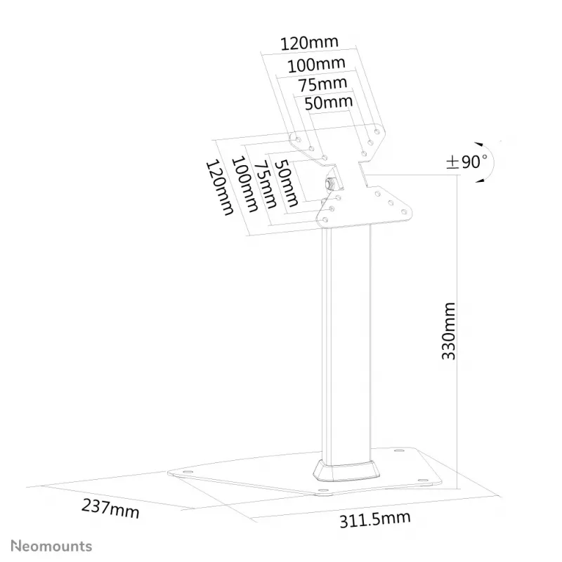 Neomounts FPMA-D1500SILVER supporto monitor 10-32