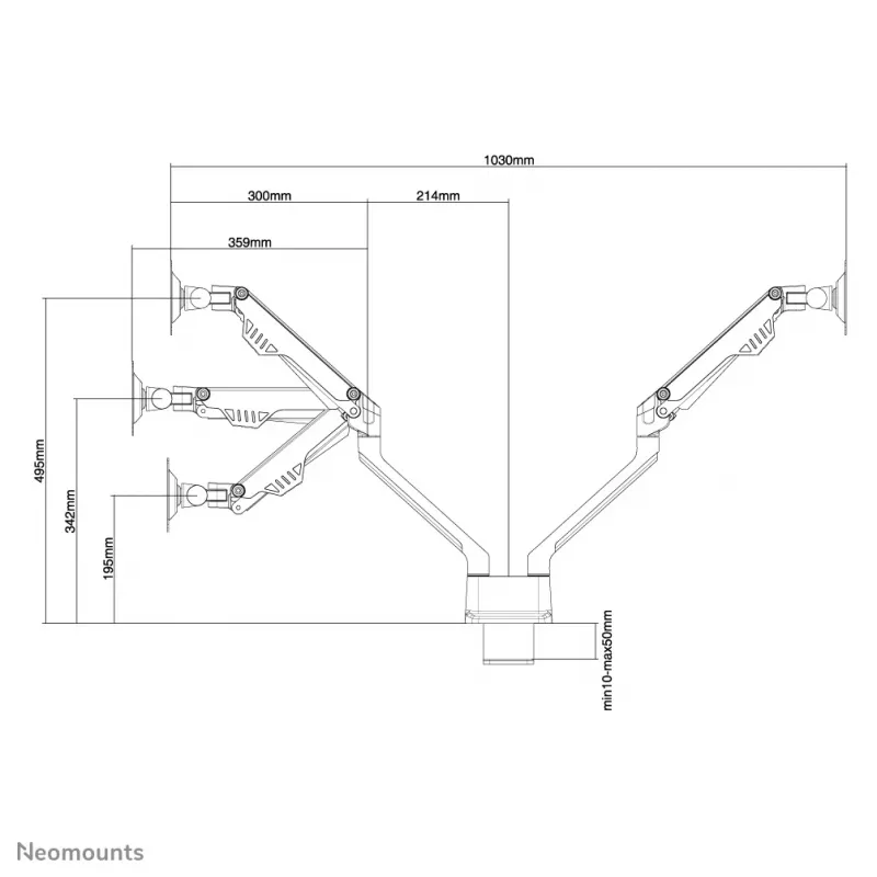 Supporto monitor Neomounts FPMA-D750DSILVER 10-32 pollici - gas spring - Topfix