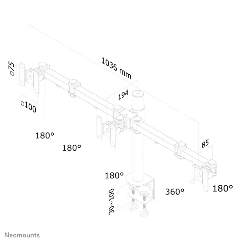 Supporto monitor Neomounts FPMA-D960D3 10-21 pollici