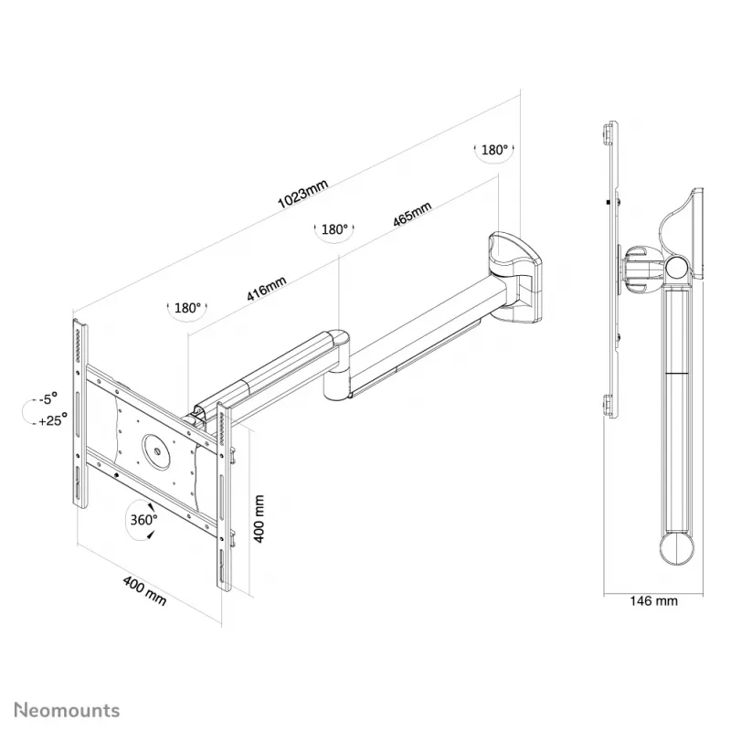 Supporto a parete Neomounts FPMA-HAW050 Medical bianco