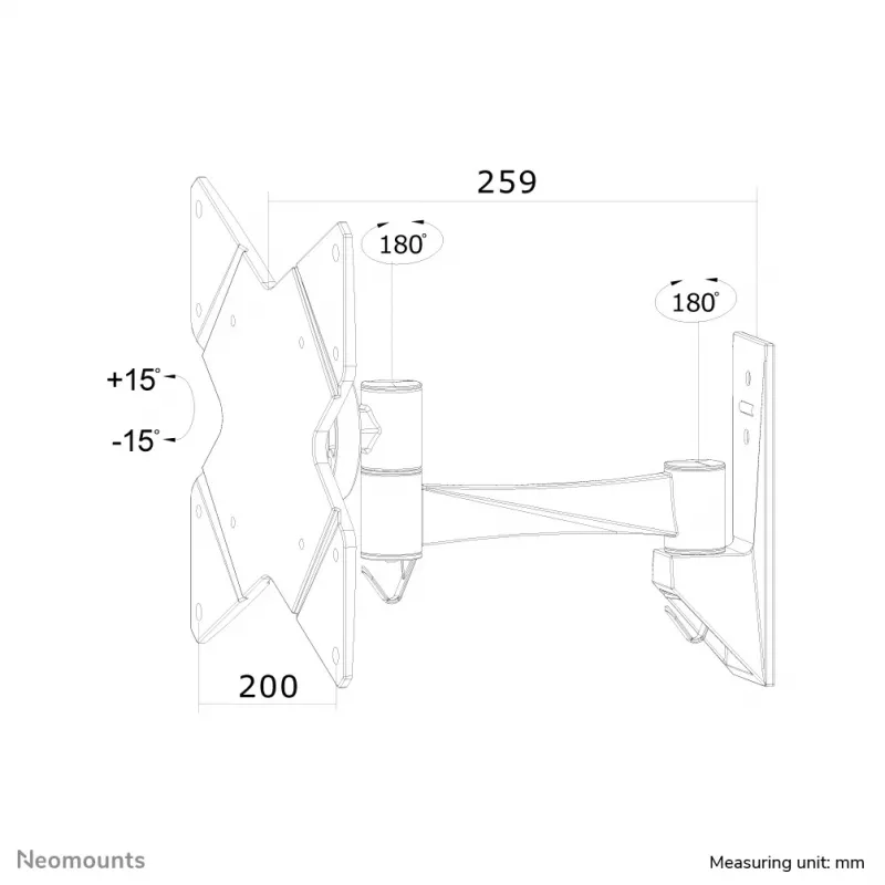 Supporto a parete per monitor/TV Neomounts FPMA-W825 10-40 pollici - completamente orientabile