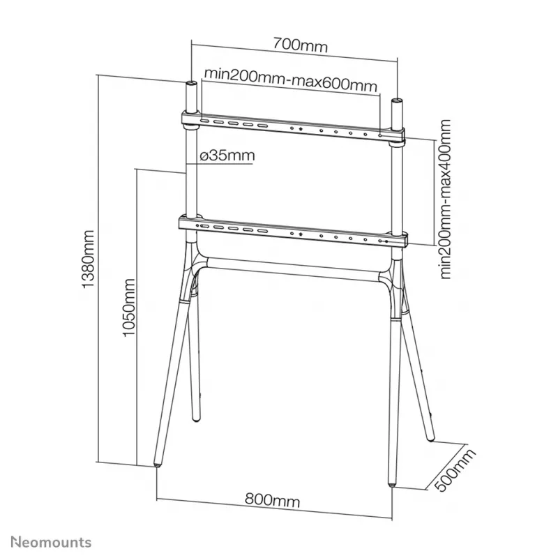 Supporto a pavimento per TV Neomounts NM-M1000WHITE 37-70 pollici