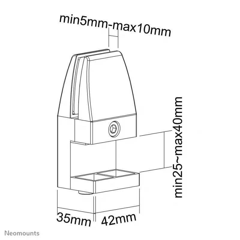 Set morsetti da tavolo Neomounts NS-CLMP40WHITE (2 pz.) - max 5 kg