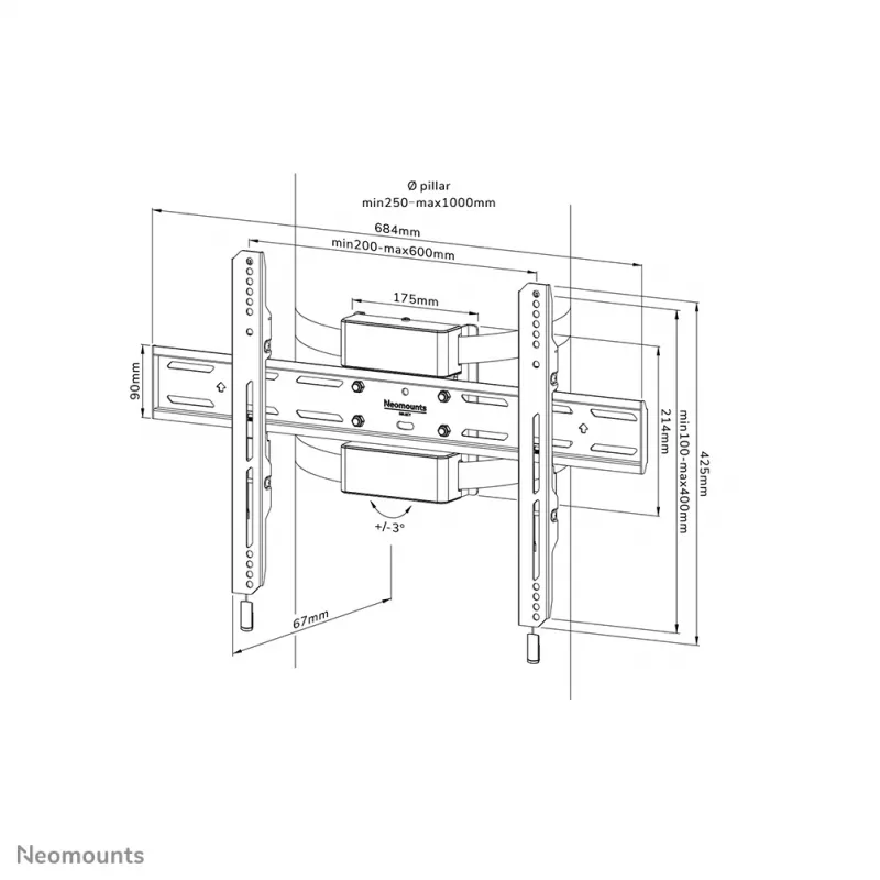 Montaggio supporto TV Neomounts WL30S-910BL16 50 kg 40-75 pollici