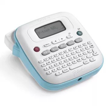 Etichettatrice Brother PT-N20 – trasferimento termico, 180×180 DPI, larghezza max 12 mm, velocità di stampa 12 mm/s, LCD, bianco/blu