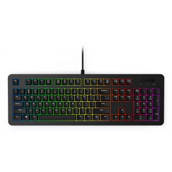 Tastiera da gaming con filo Lenovo K310 – full-size 100%, USB, US English, retroilluminazione RGB, nero, cavo 1,8 m