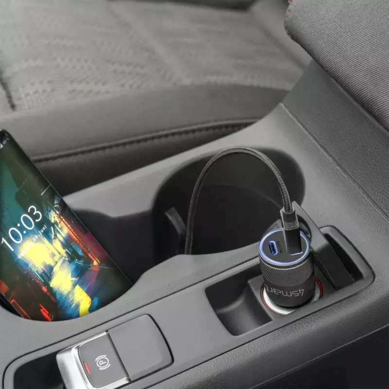 Caricabatterie per dispositivi mobili 4smarts 464448 universale nero accendisigari auto