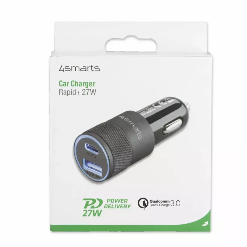 Caricabatterie per dispositivi mobili 4smarts 464448 universale nero accendisigari auto