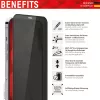 Displex protezione display privacy (10H) per Apple iPhone 13/13 Pro/14/16e/17e, cornice di montaggio Eco, filtro privacy