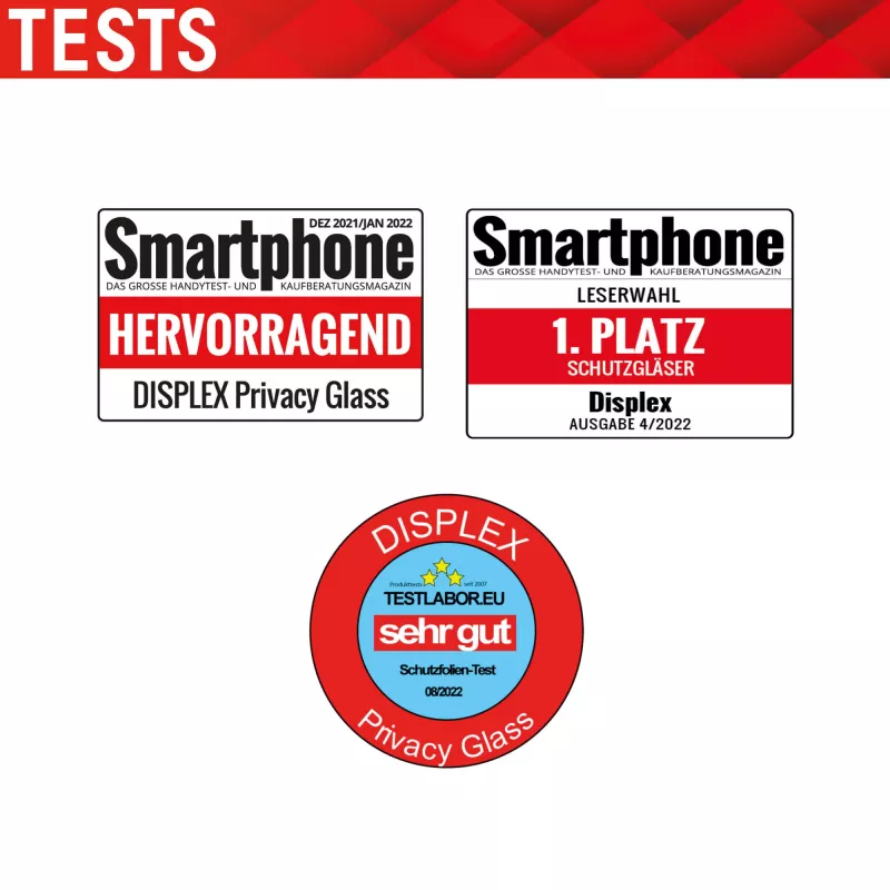 Displex protezione display privacy (10H) per Apple iPhone 13/13 Pro/14/16e/17e, cornice di montaggio Eco, filtro privacy