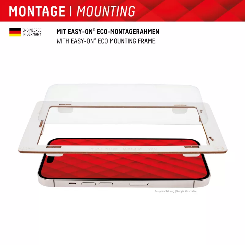 Displex protezione display + custodia per Apple iPhone 15, cornice di montaggio Eco, antigraffio