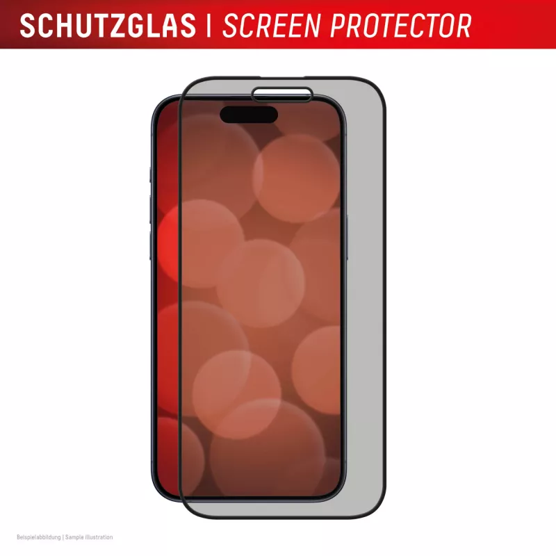 Pellicola protettiva per display con filtro privacy Displex (10H) per Apple iPhone 16, cornice di montaggio Eco, filtro privacy
