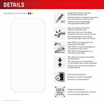 Protezione display Displex (10H) per Apple iPhone 16 Pro, cornice di montaggio Eco, antigraffio