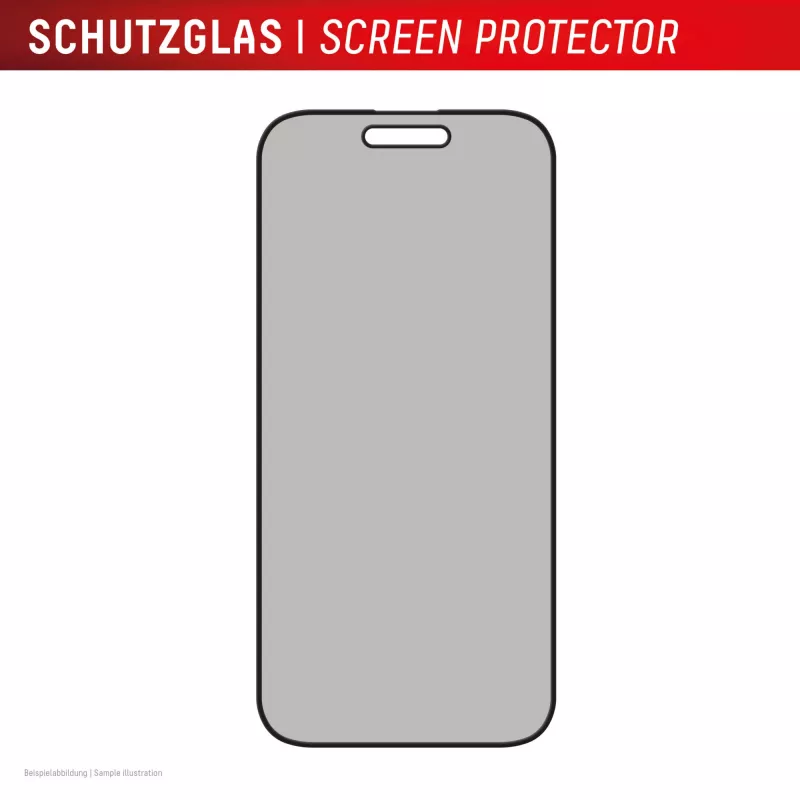 Privacy Screen Protector Displex (10H) per Apple iPhone 16 Plus, cornice di montaggio Eco, filtro privacy