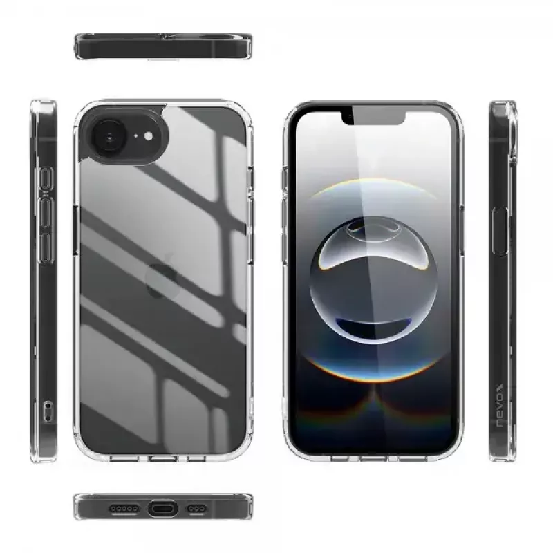 Nevox StyleShell SHOCKFlex 2496 custodia per iPhone 16e / SE 2025, 15,5 cm (6,1 pollici), trasparente