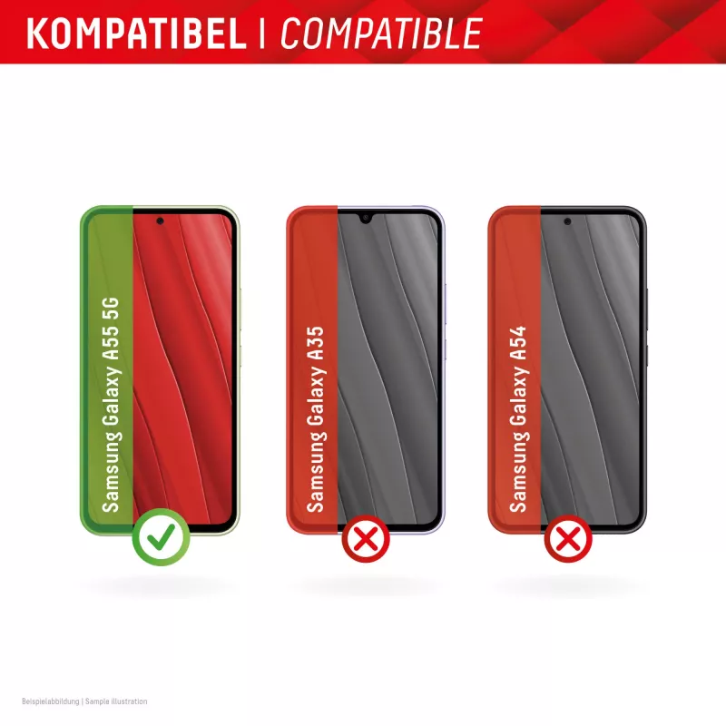Pellicola protettiva per display Displex + custodia per Samsung Galaxy A55 5G, cornice di montaggio Eco, antigraffio