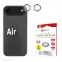 Displex vetro lenti fotocamera Premium, vetro iPhone Air, 10H, anelli singoli, DLC, trasparente, Quick Mount