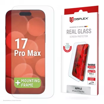 Displex protezione display (10H) per Apple iPhone 17/17 Pro, cornice di montaggio Eco, antigraffio