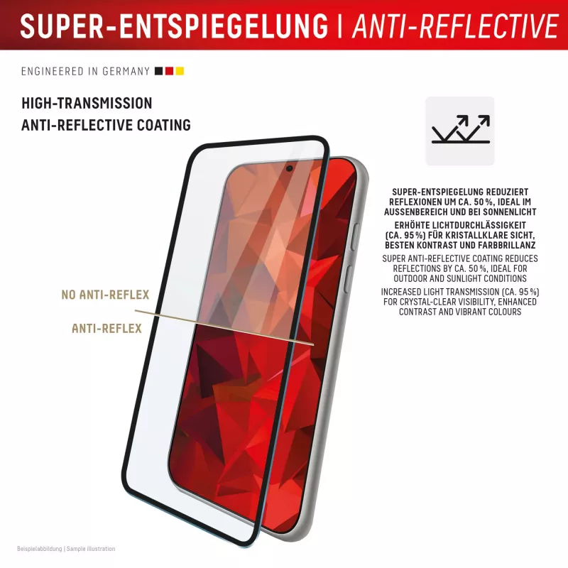 Displex Premium Screen Protector (Full Cover, 10H) per Apple iPhone 17 Pro Max, cornice di montaggio Eco, Full Cover
