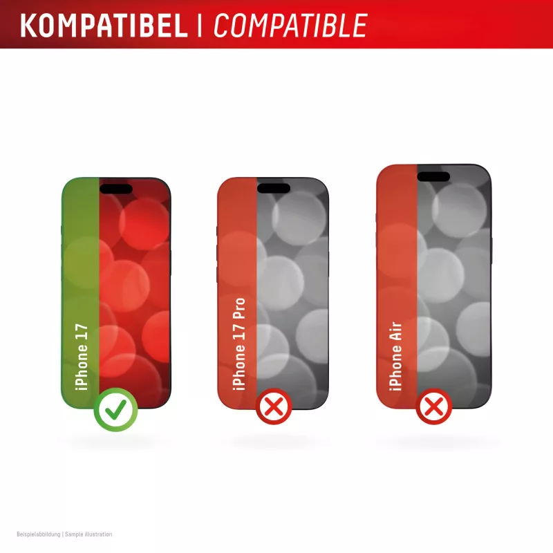 Displex pellicola protezione display + custodia per Apple iPhone 17, cornice di montaggio Eco, antigraffio