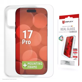 Displex pellicola protezione display + custodia per Apple iPhone 17 Pro, cornice di montaggio Eco, antigraffio