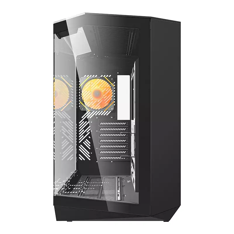 Case per computer Darkflash DY470 ATX nero con 4 ventole e supporto GPU